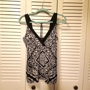 Black and white patterned tank